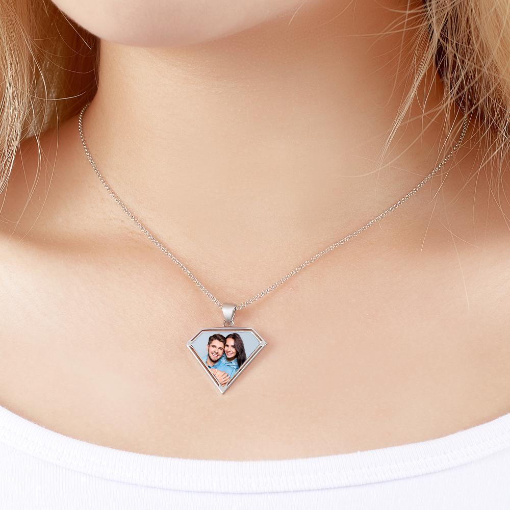 Custom Photo Necklaces Triangular Pendant Super Personality Style Pendant