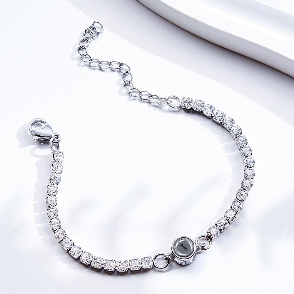 Custom Photo Projection Bracelet Fashionable All Diamonds Bracelet Gifts For Her - soufeelus
