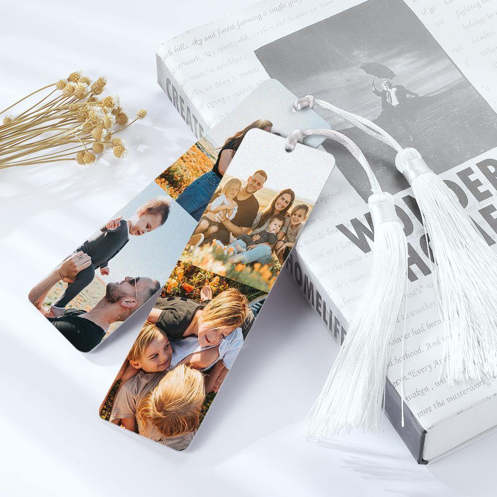 Custom  Personalised photo Metal Bookmark with Tassel Gift - soufeelus