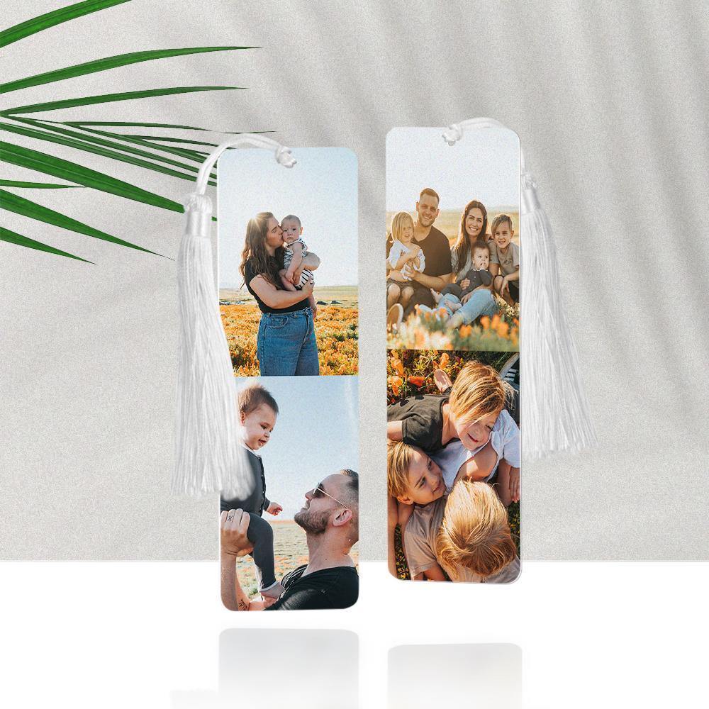 Custom Personalised photo Metal Bookmark with Tassel Gift - soufeelus