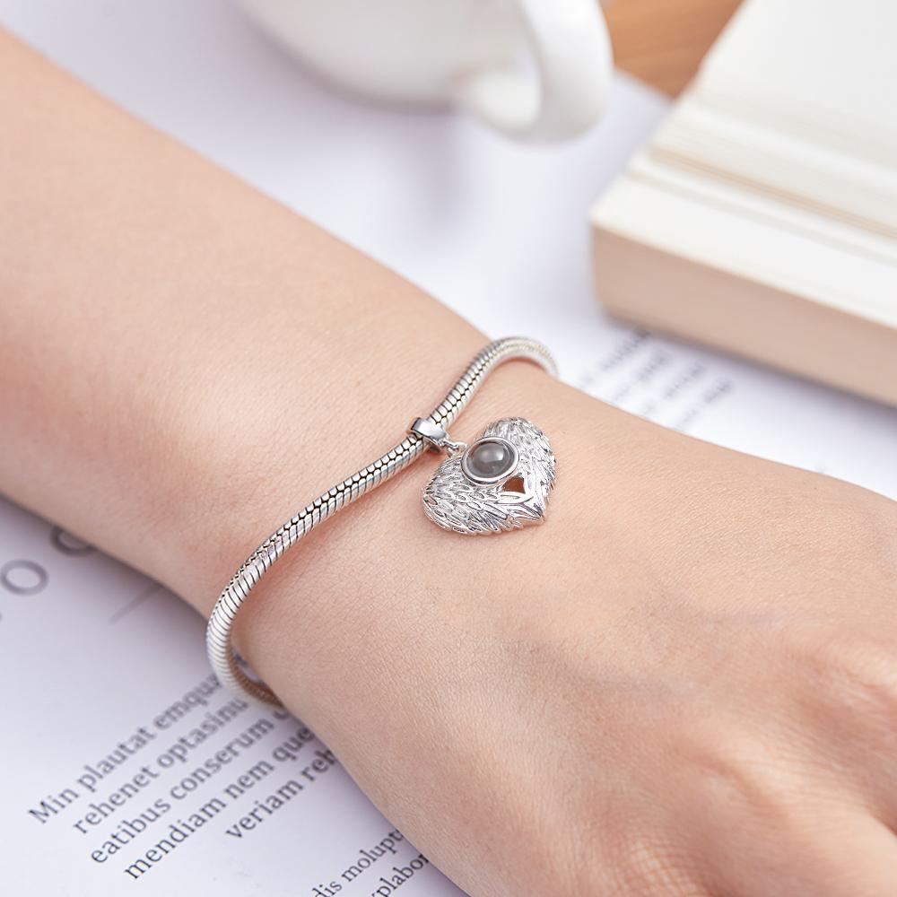 Projection Heart Personalized Photo Pendant Dangle Charm Pet Memorial Suitable for Bracelets Necklaces - soufeelus