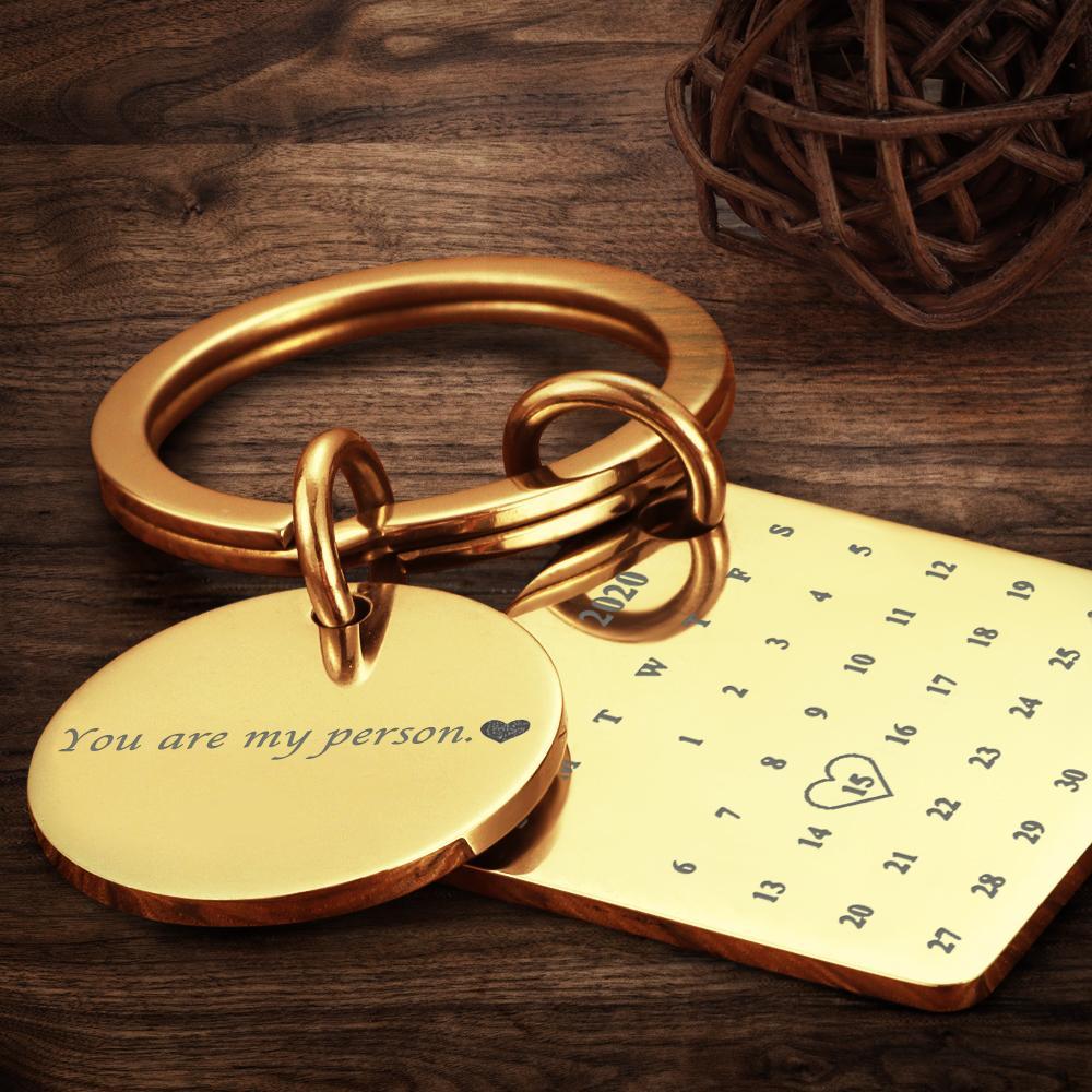 Personalized Custom Photo Engraved Calendar Keyring