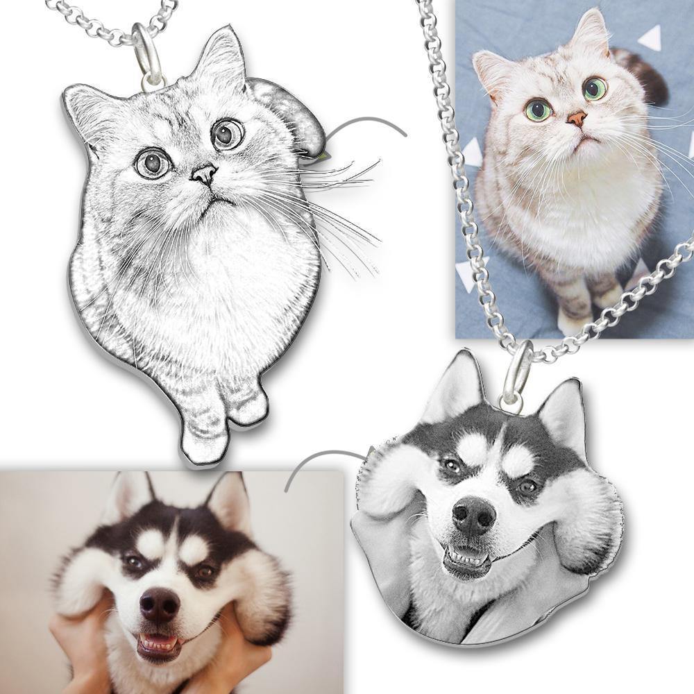 Photo Tag Necklace Stainless Steel with Your Lovely Pet