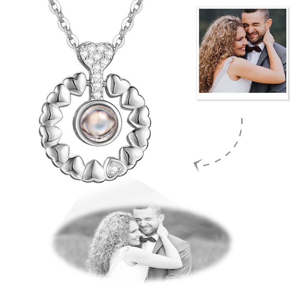 Personalised Projection Photo Necklace Round Necklace - Silver - soufeelus