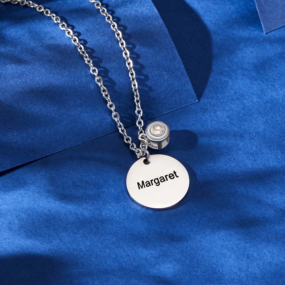 Custom Projection Engraved Necklace Pendant Simple Gifts - soufeelus