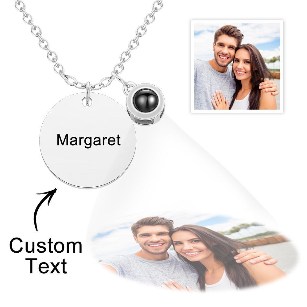 Custom Projection Engraved Necklace Pendant Simple Gifts - soufeelus