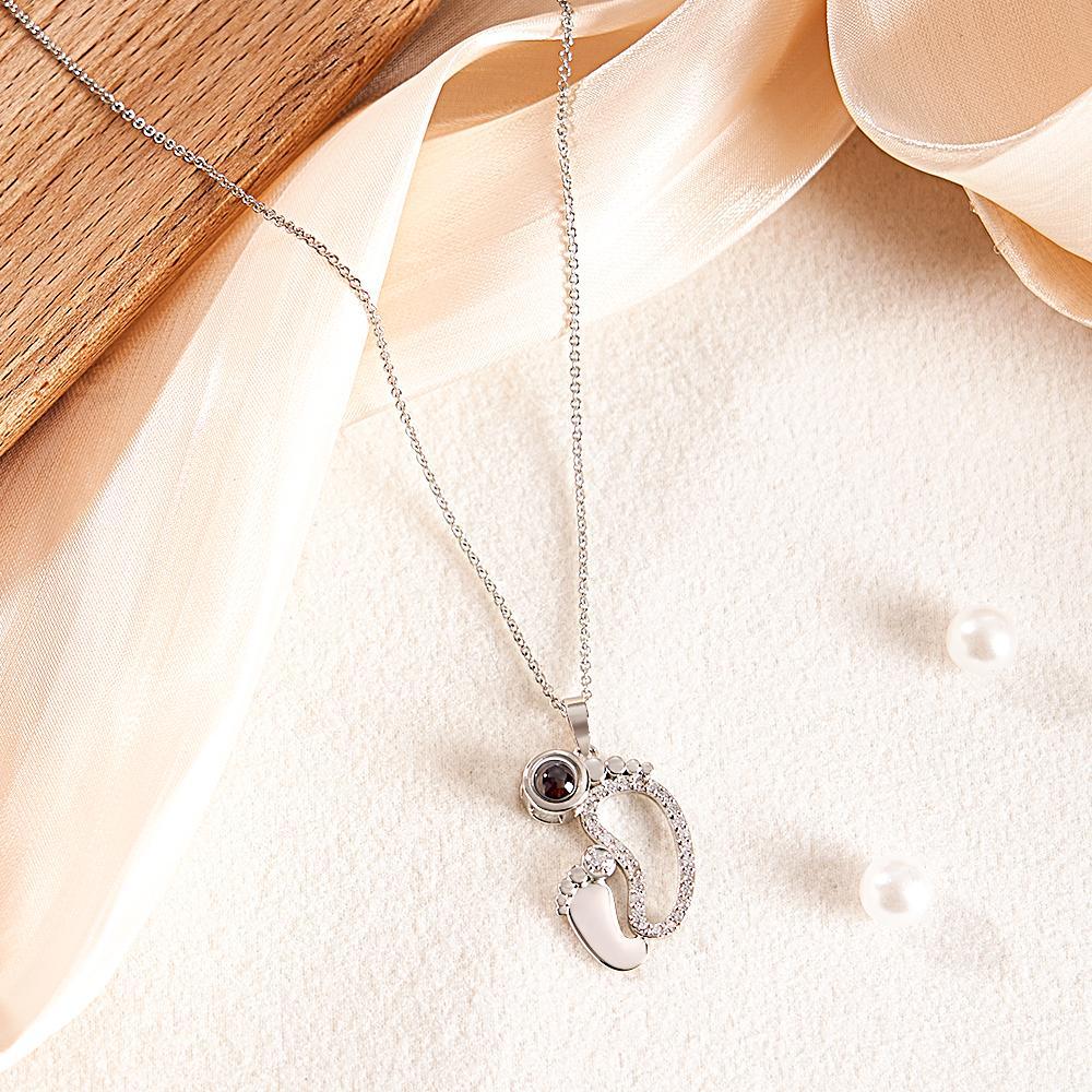 Custom Projection Necklace Funny Feet Diamond Couple Gifts - soufeelus