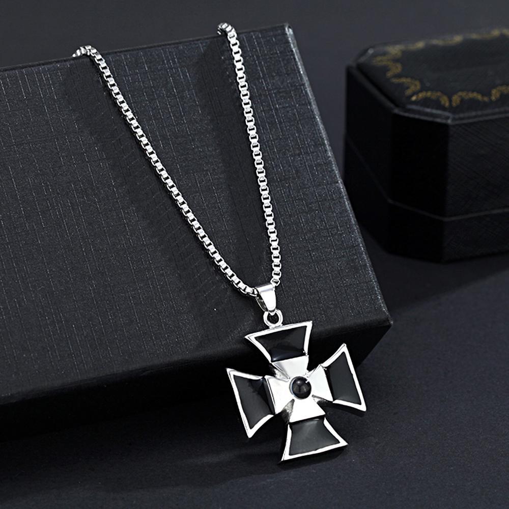 Personalized Windmill Photo Projection Men's Necklace for Him Minimalist Memorial Jewelry - soufeelus