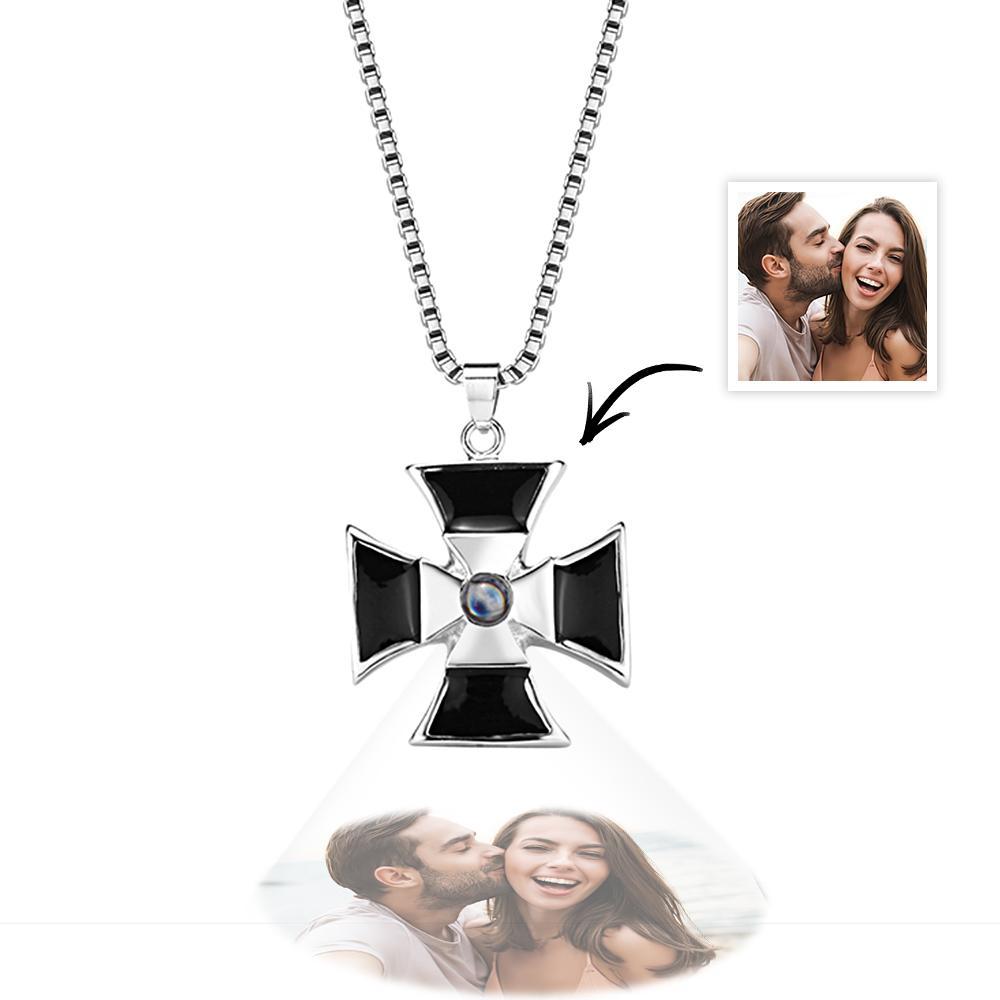 Personalized Windmill Photo Projection Men's Necklace for Him Minimalist Memorial Jewelry - soufeelus