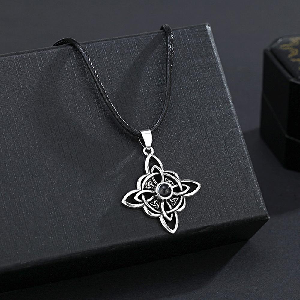 Personalized Annular Flower Shape Photo Projection Men's Necklace for Valentine's Day - soufeelus