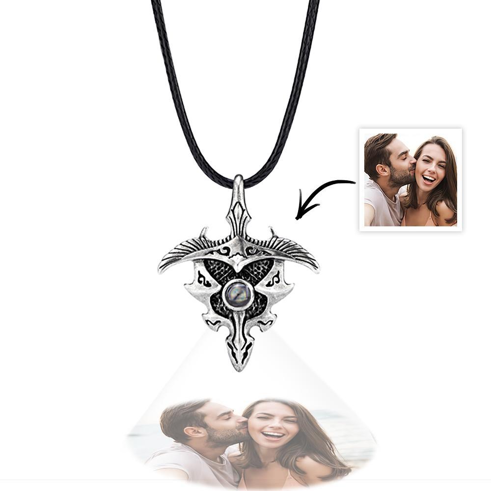 Personalized Spread The Wings Photo Projection Men's Necklace Minimalist Handmade Jewelry for Him - soufeelus