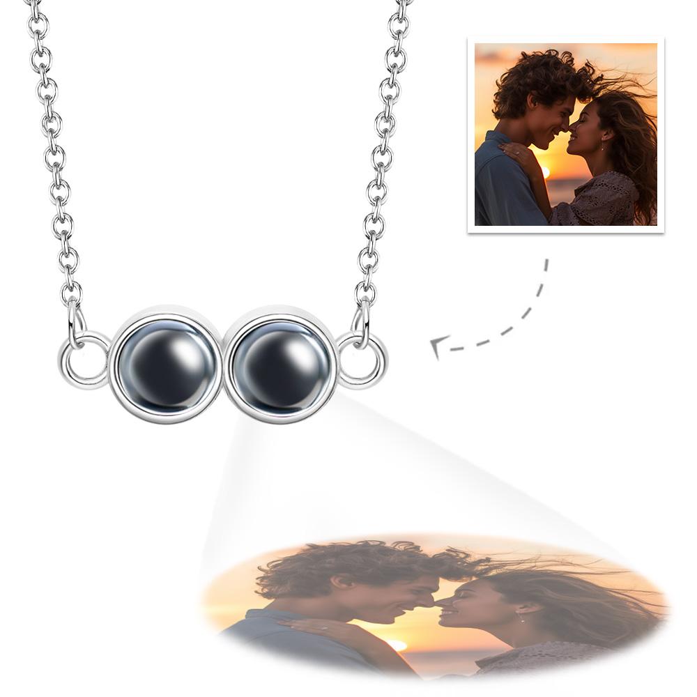 Custom Photo Projection Circle Shape Necklace Perfect Gift for the Men or Women You Love - soufeelus
