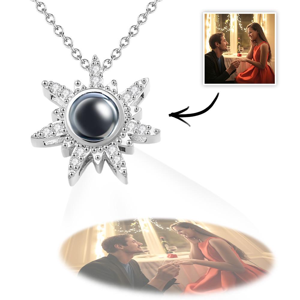 Sun Photo Projection Necklace Personalized Picture Inside Pendant Minimalist Pet Memorial Jewelry Trendy Best Friend Gift - soufeelus