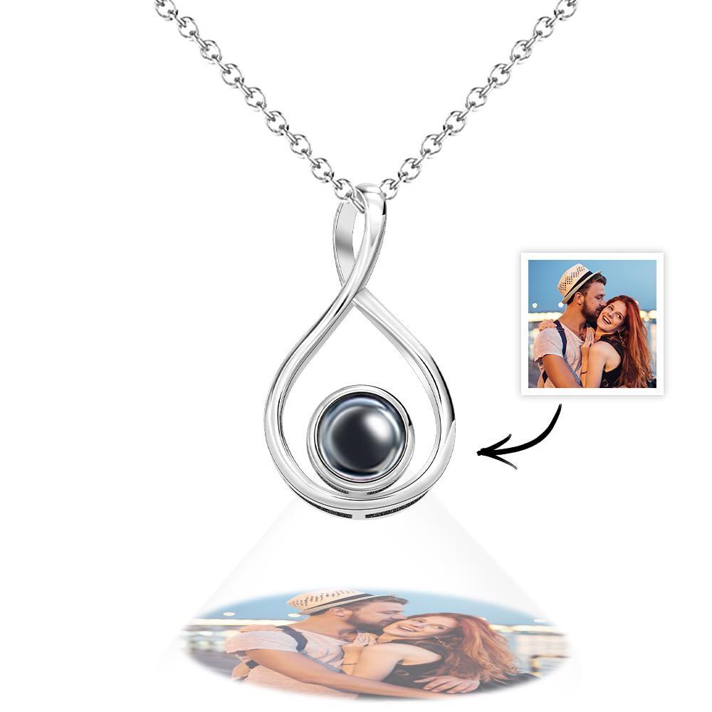 Personalized Teardrop Shaped Photo Projection Necklace Meaningful Accessory Memorial Gift for Wife