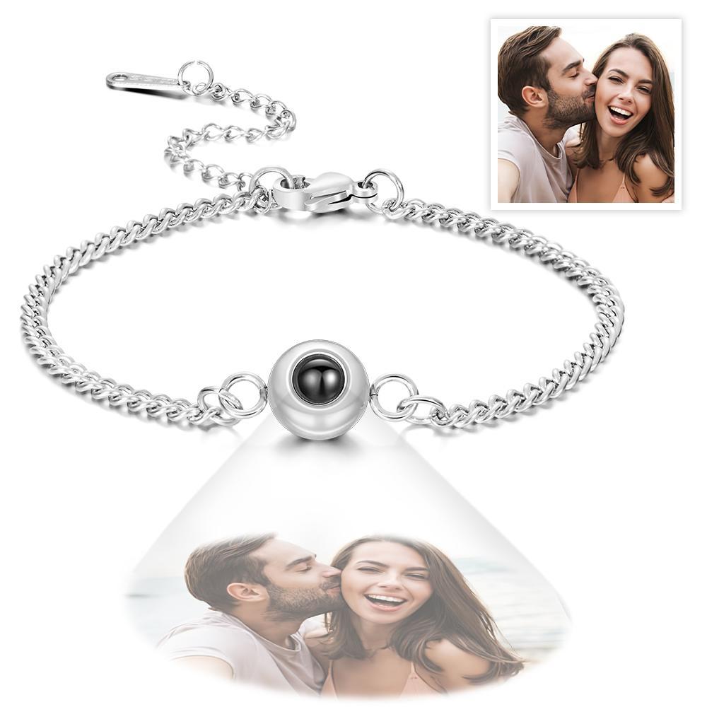 Custom Projection Bracelet Anniversary Fashion Titanium Steel Gifts for Man - soufeelus