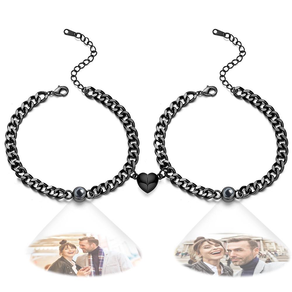 Custom Simple Fashion Chain with Magnet Picture Projection Bracelet - soufeelus
