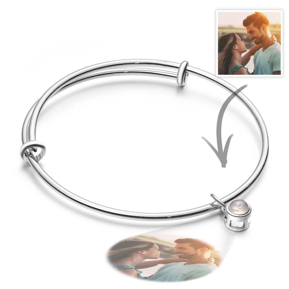 Customized Photo Projection Bracelets Couple Bangles gift for Him or Her Memorial Gift Wedding Birthday Gift Anniversary