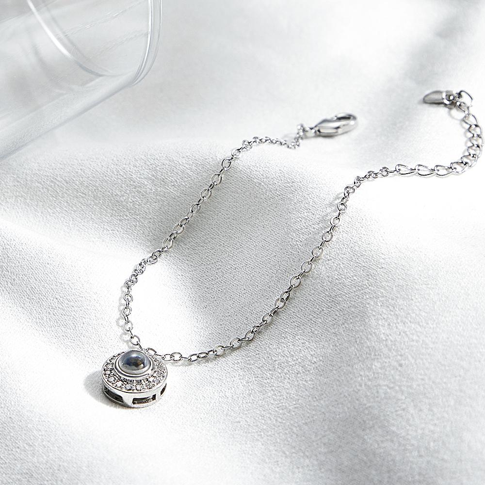Petite Halo Photo Bracelet Luxurious Diamond Gift For Girlfriend Memorable Gift - soufeelus