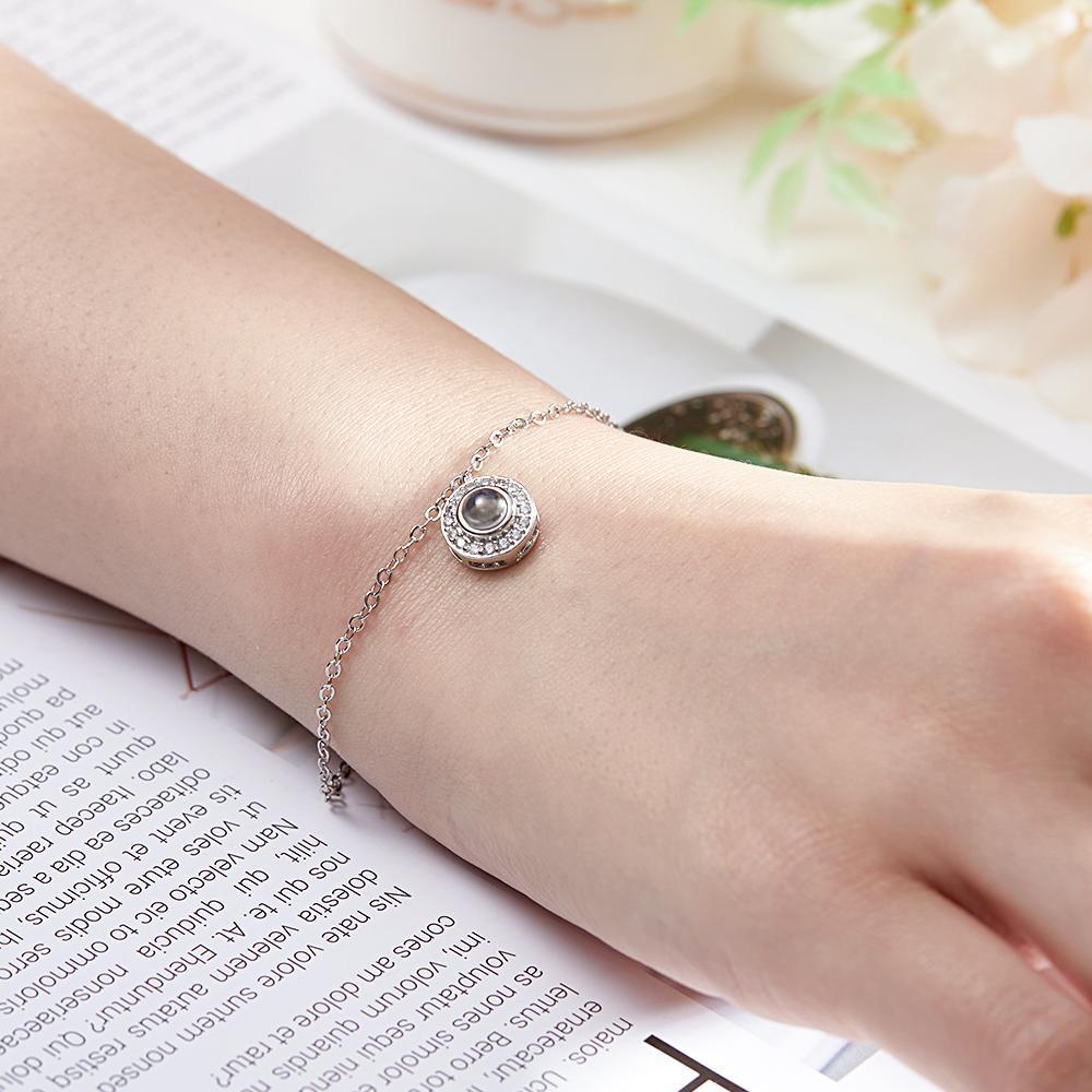 Petite Halo Photo Bracelet Luxurious Diamond Gift For Girlfriend Memorable Gift - soufeelus