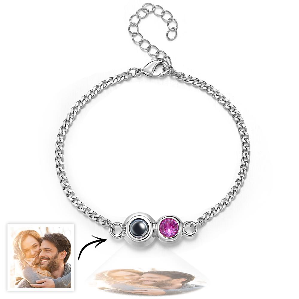 Projection Bracelet Personalized Birthstone Pendant Bracelet Photo Projection Bracelet Summer Jewelry Gift for Her - soufeelus