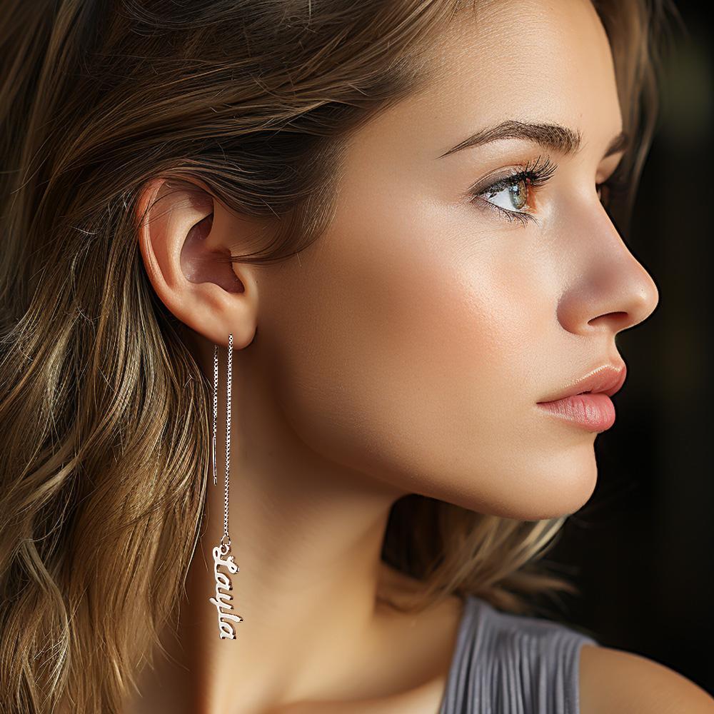 Promise You Personalized Name Earrings Lovers Earrings for Xmas Gift - soufeelus