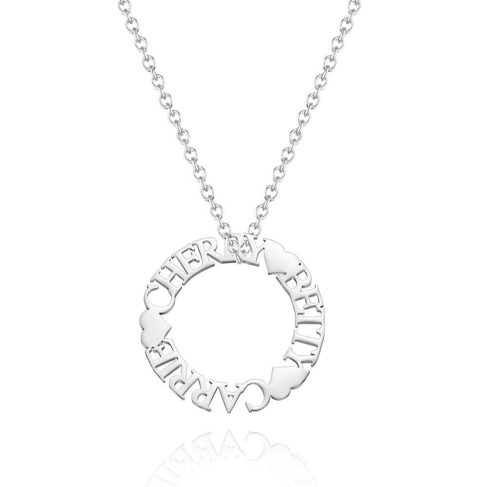 Custom Name Circle Necklace Personalized Elegant Round Necklace Jewelry Gifts - soufeelus