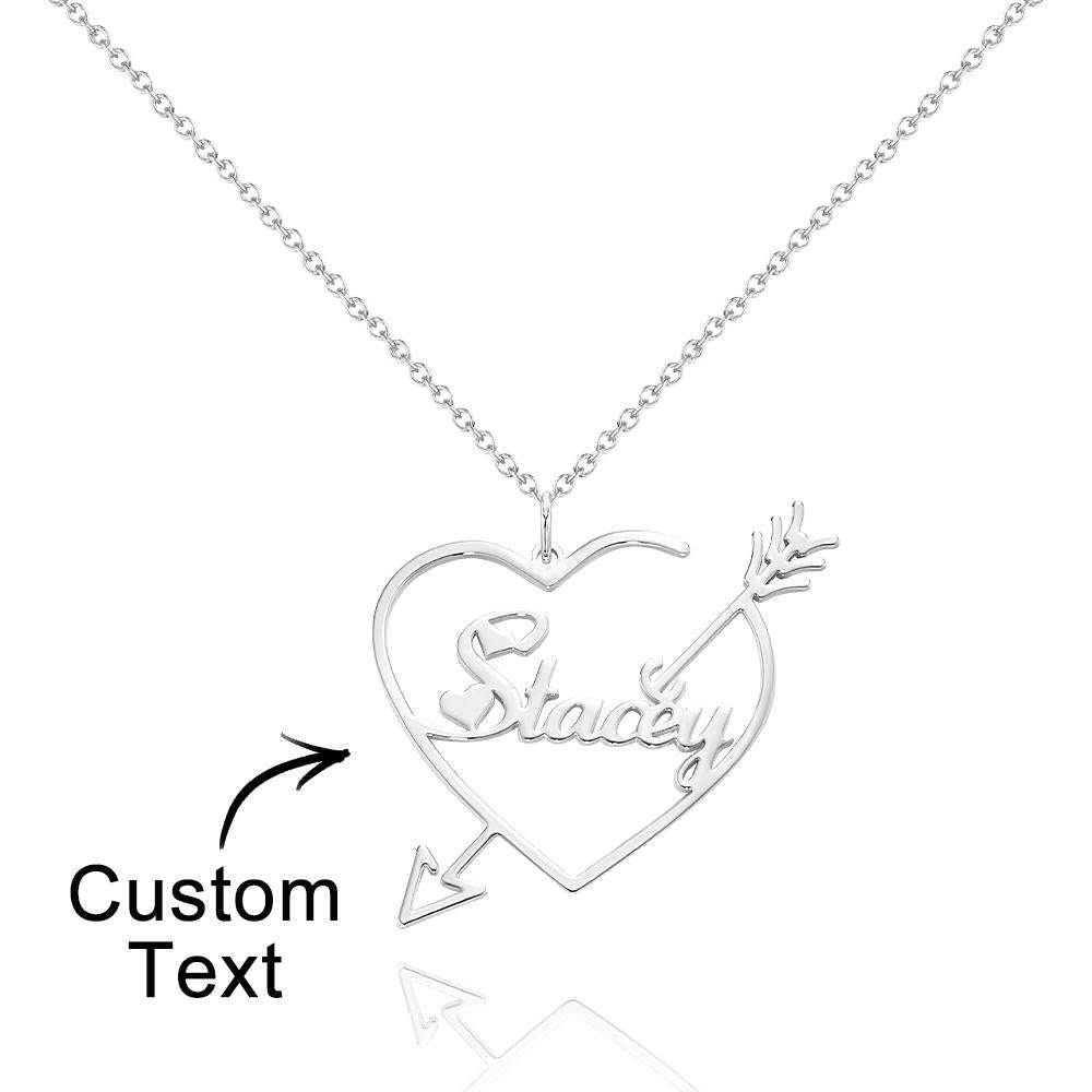 Custom Engraved Necklace Cupid Love Name Necklace Birthday Gift - soufeelus
