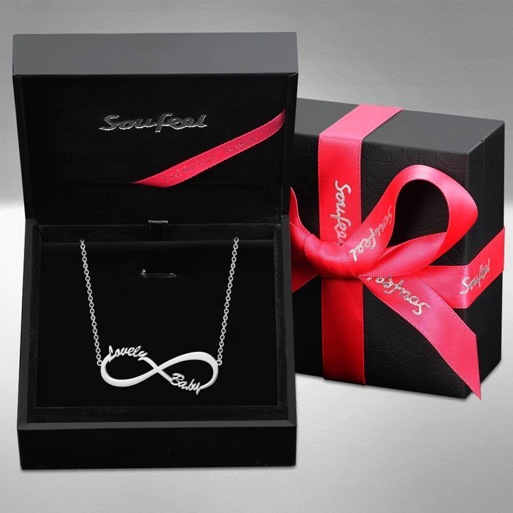 Children's Infinity Name Necklace Platinum Plated - soufeelus
