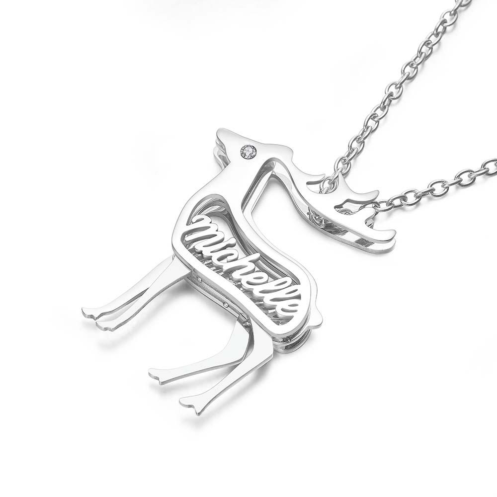 The Eye of the Deer Personalized Name Necklace with Birthstone - soufeelus