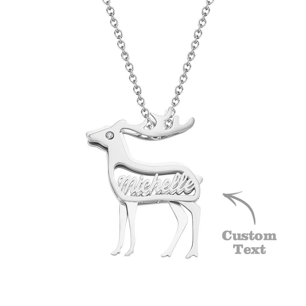 The Eye of the Deer Personalized Name Necklace with Birthstone - soufeelus