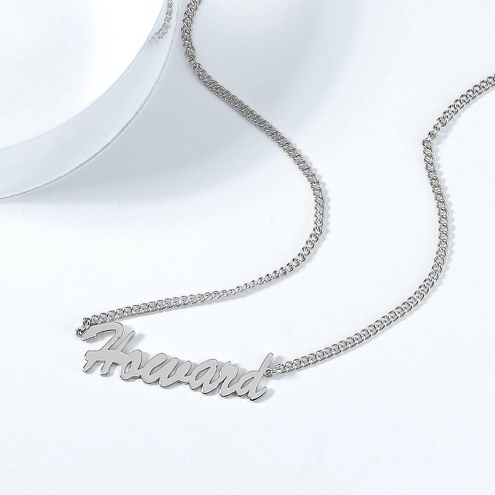 Personalized Name Necklace, Your Name Jewelry Platinum Plated - Silver - soufeelus