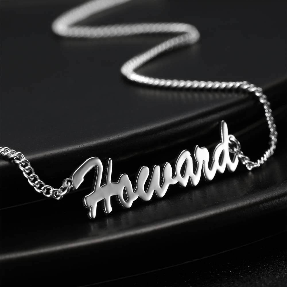 Personalized Name Necklace, Your Name Jewelry Platinum Plated - Silver - soufeelus