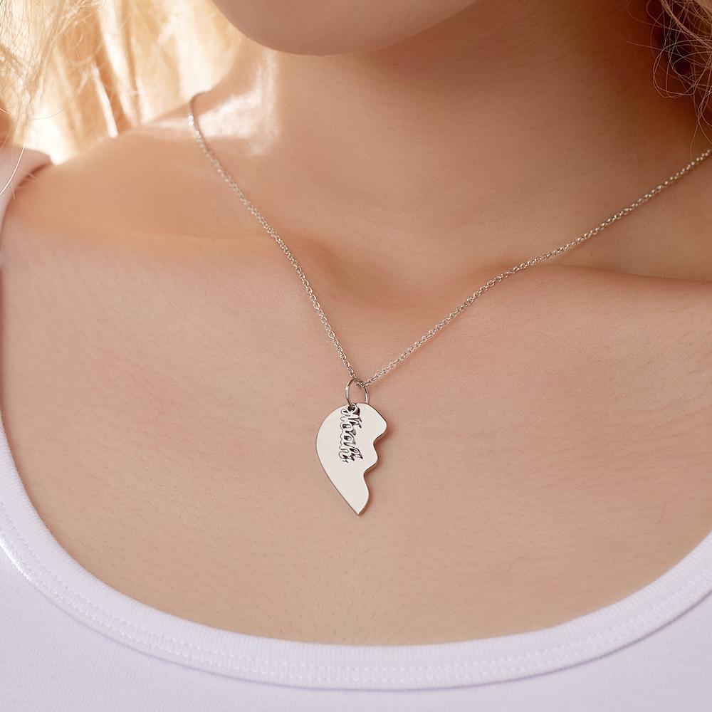 Custom Engraved Heart Necklace Memorial Couple's Gift