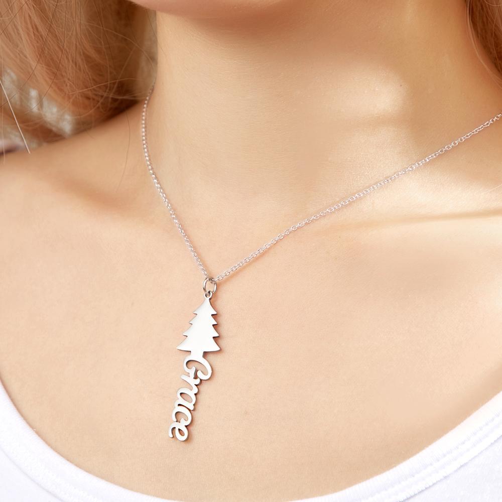 Custom Engraved Necklace Christmas Tree Creative Gifts - 