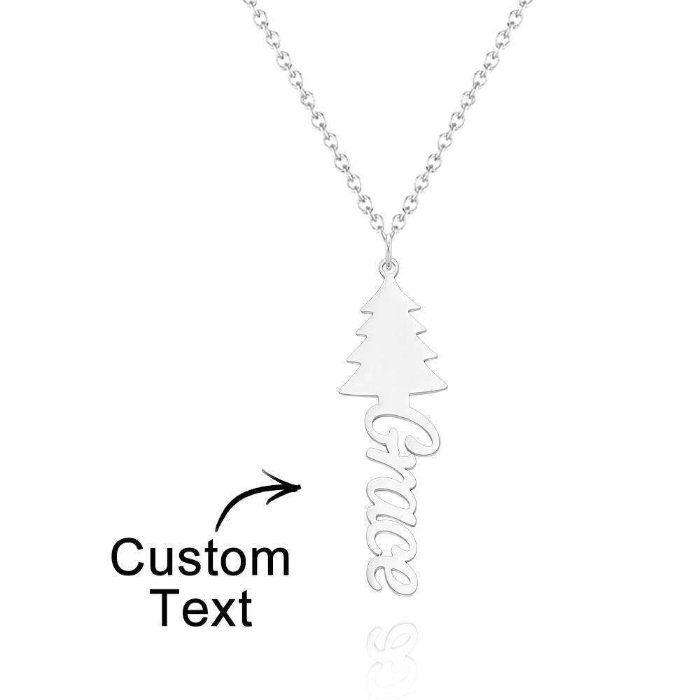 Custom Engraved Necklace Christmas Tree Creative Gifts - 