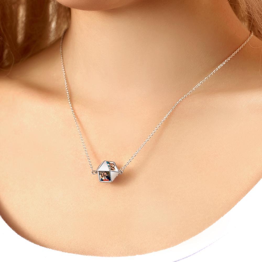 Custom Photo Necklace Alien Creative Couple Gifts -