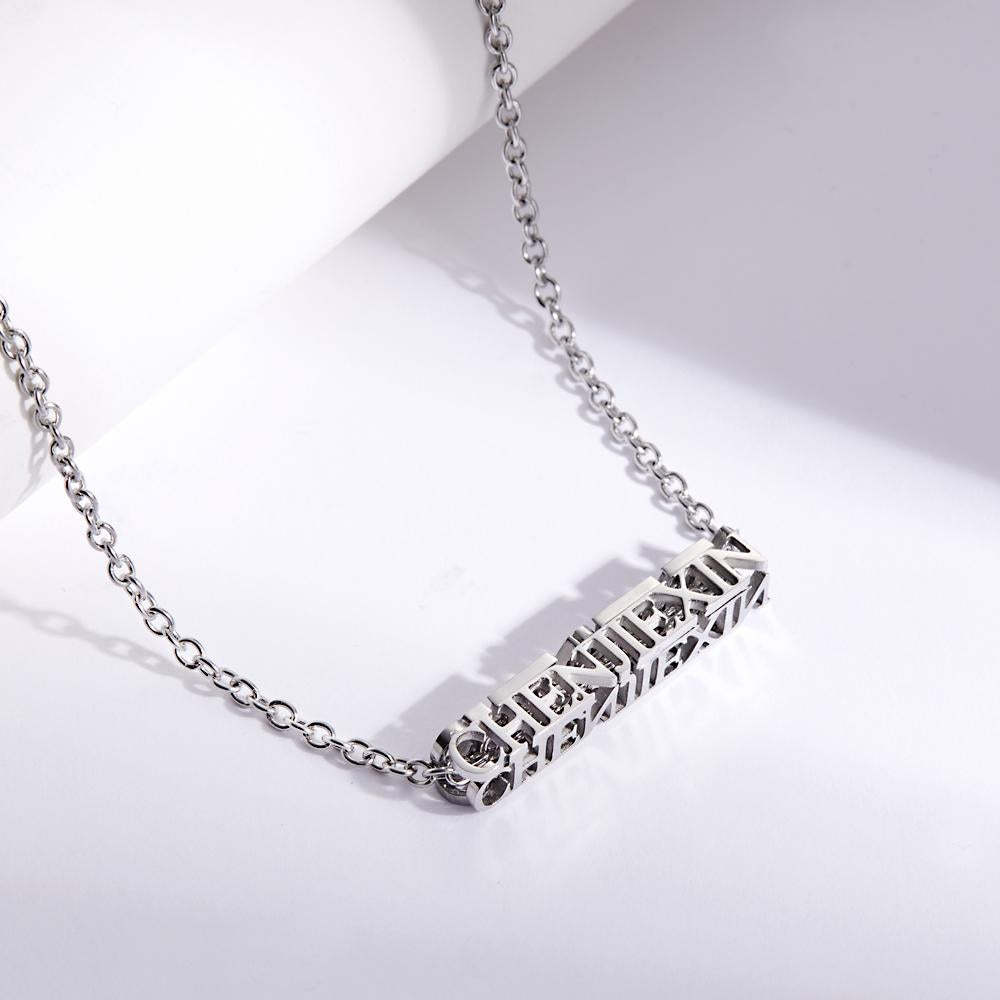 Custom Engraved Necklace Three-dimensional Name Necklace Gift for Women -