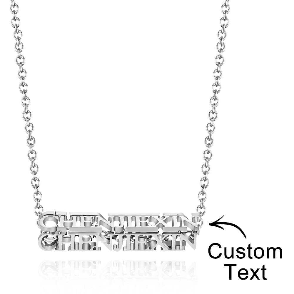 Custom Engraved Necklace Three-dimensional Name Necklace Gift for Women - 