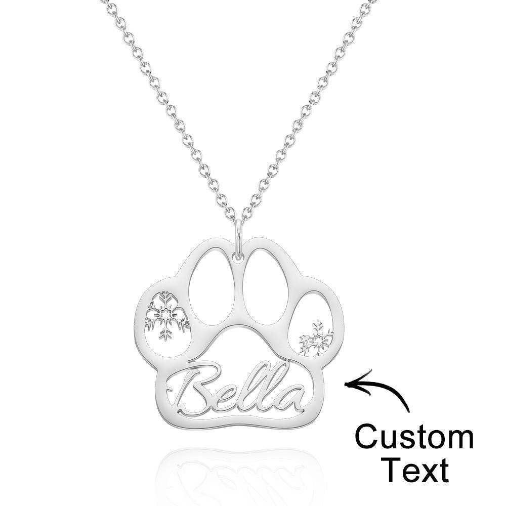 Custom Engraved Necklace Dog Claw Letter Necklace Gift for Her - 