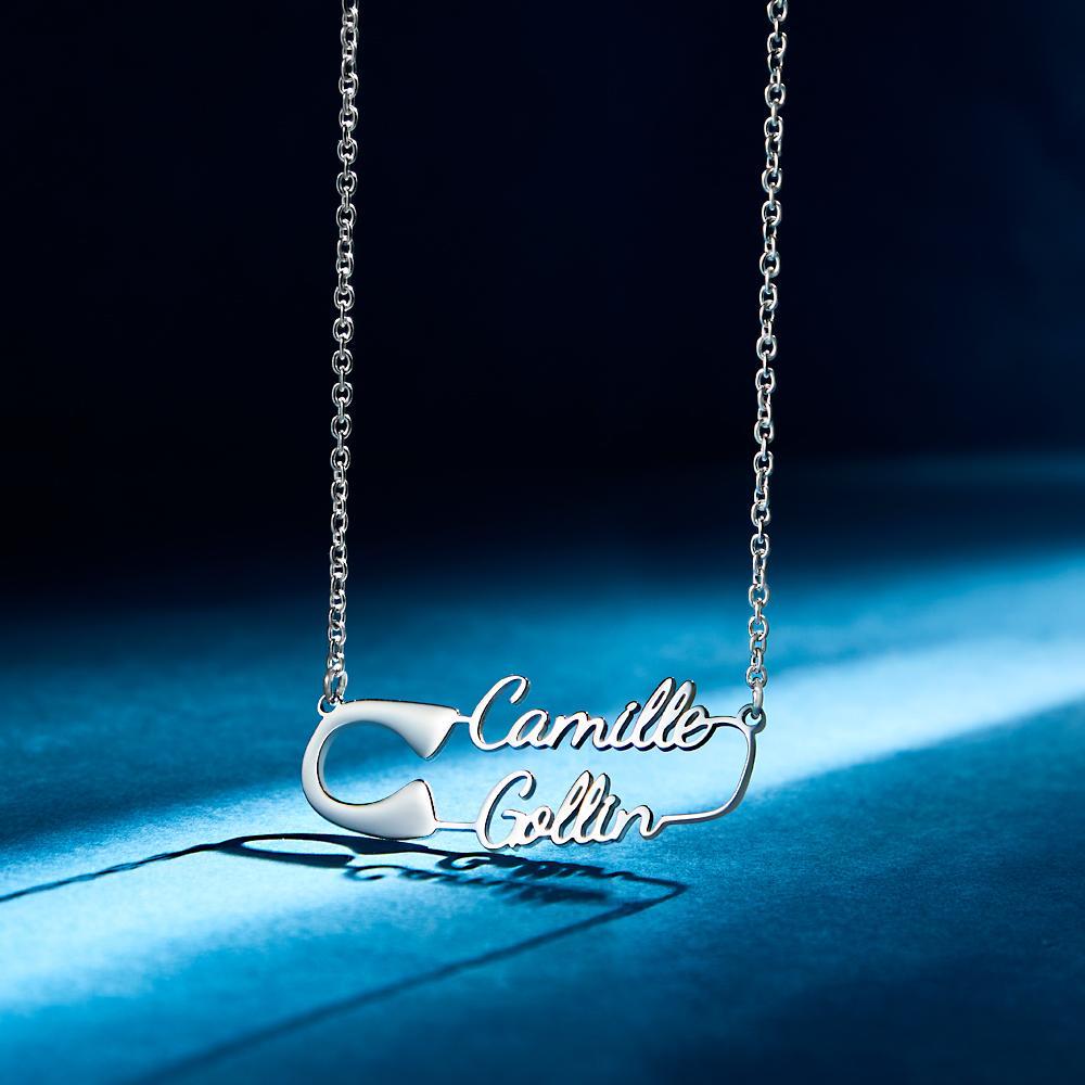 Custom Engraved Necklace Clip Shape Necklace Simple Necklace Gift for Her -