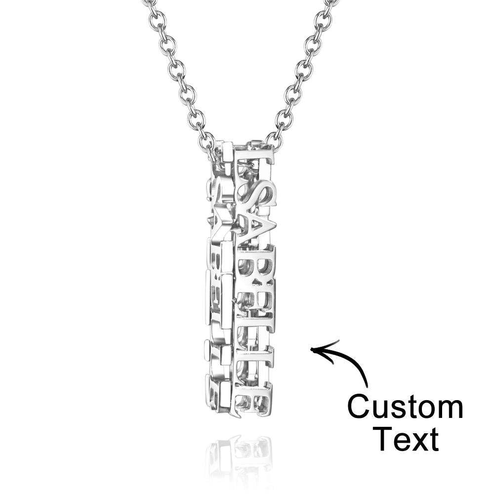 Custom Engraved Necklace Three-dimensional Name Necklace Gift for Her -