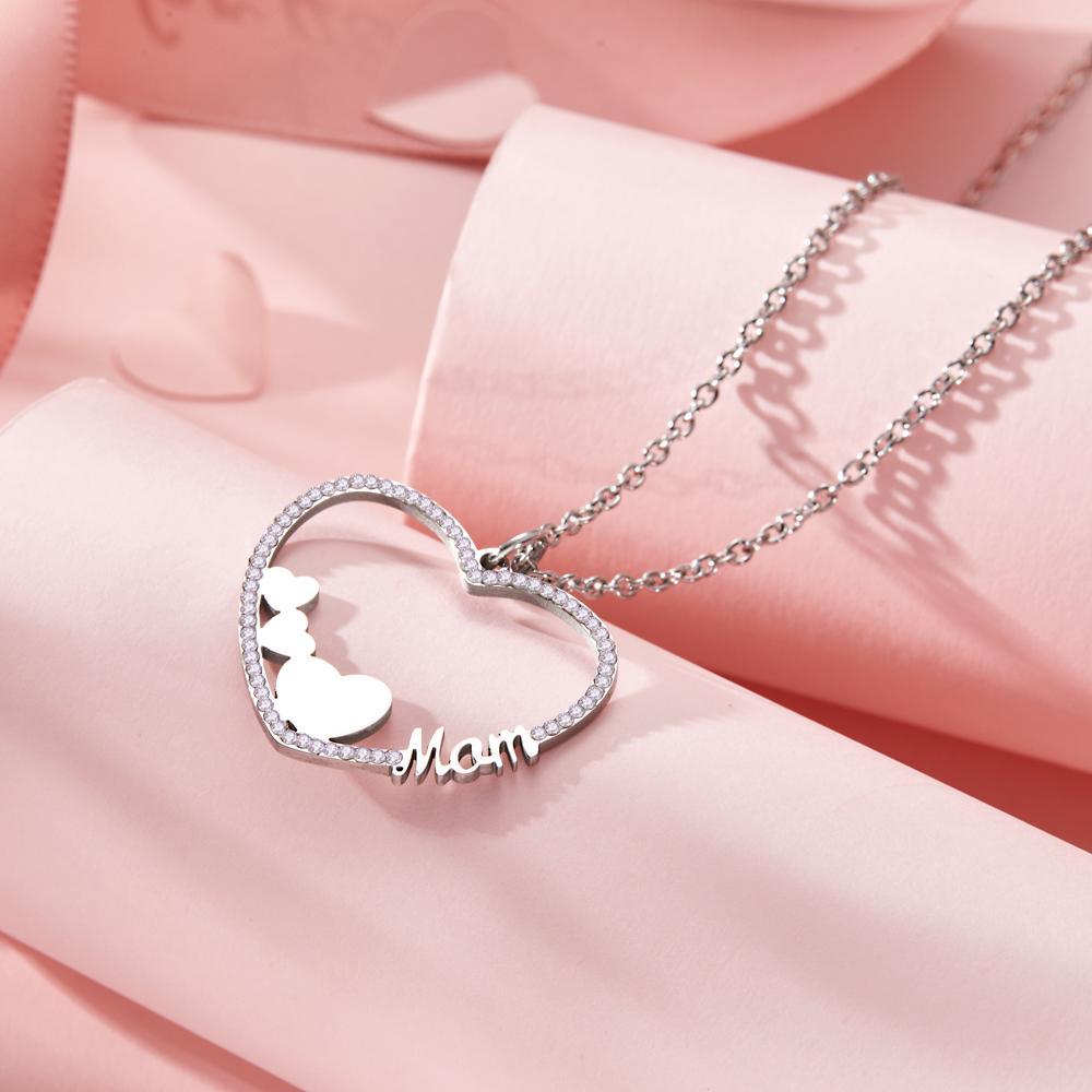 Custom Engraved Necklace Heart Letter Necklace Gift for Her -