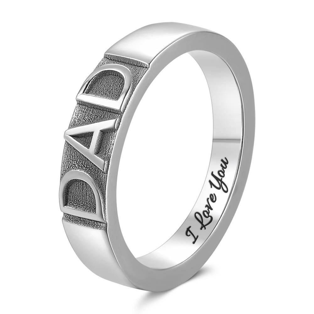 Engraved Bar Ring, Name Ring Platinum Plated