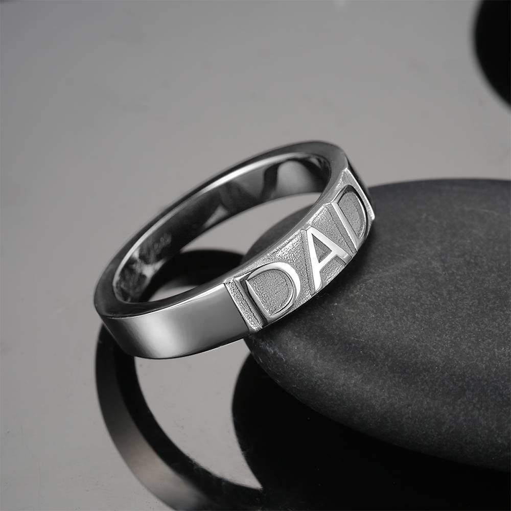 Engraved Bar Ring, Name Ring Platinum Plated