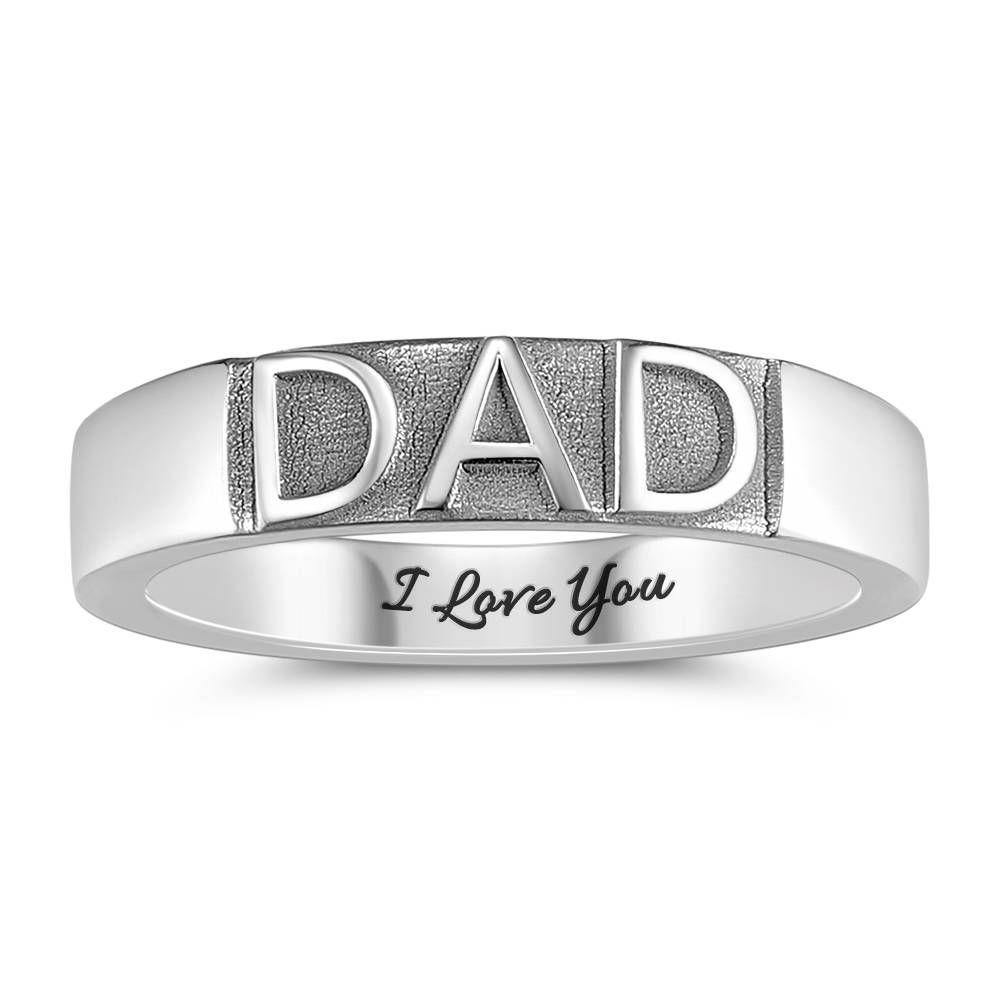 Engraved Bar Ring, Name Ring Platinum Plated