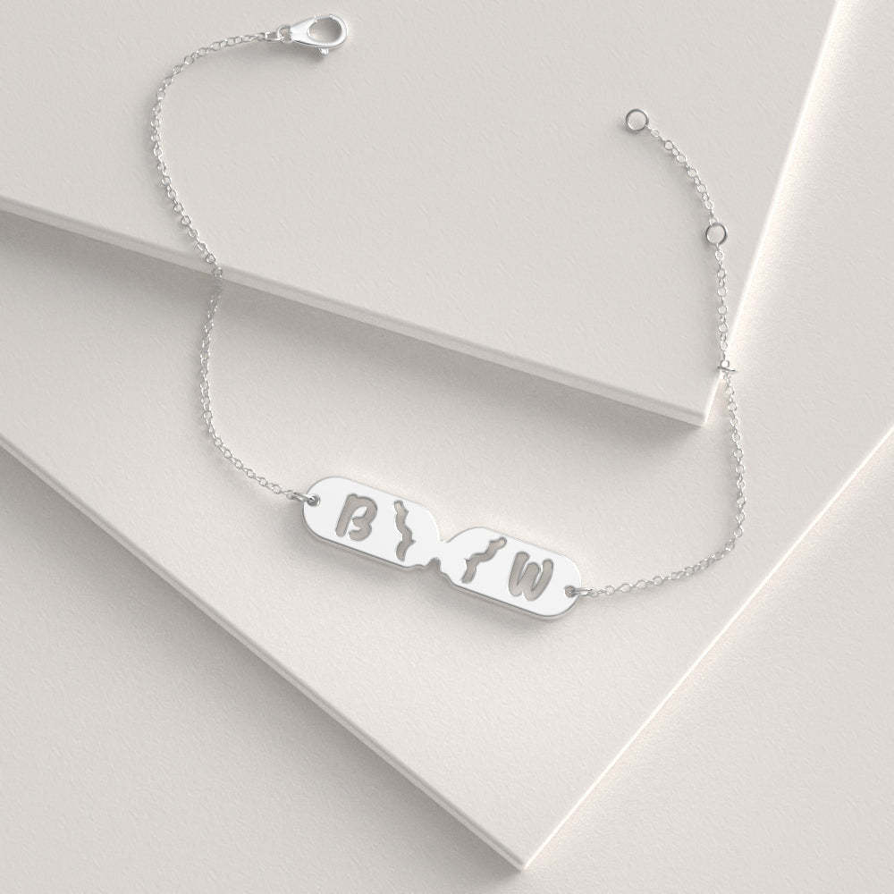 Custom Butterfly Name Bracelet Gift, I Feel Butterflies in My Stomach When I With You -