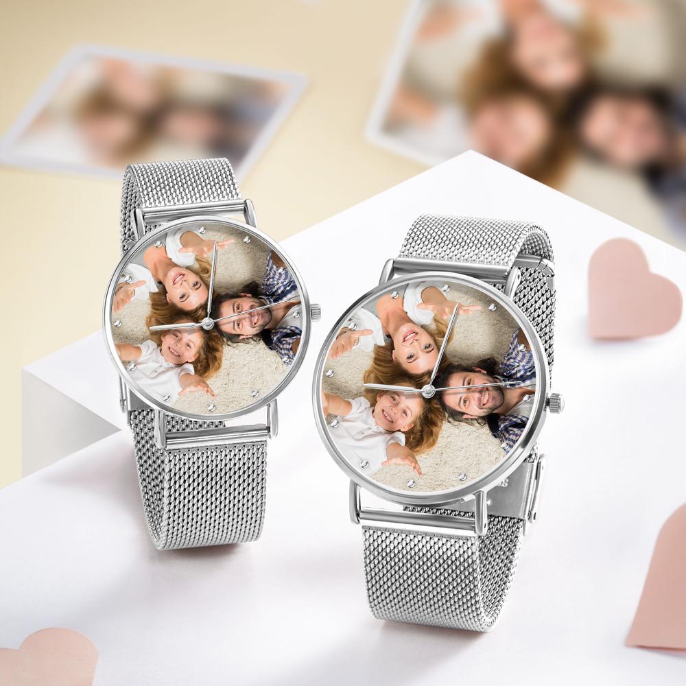 Engraved Woman Photo Watches With Alloy Strap