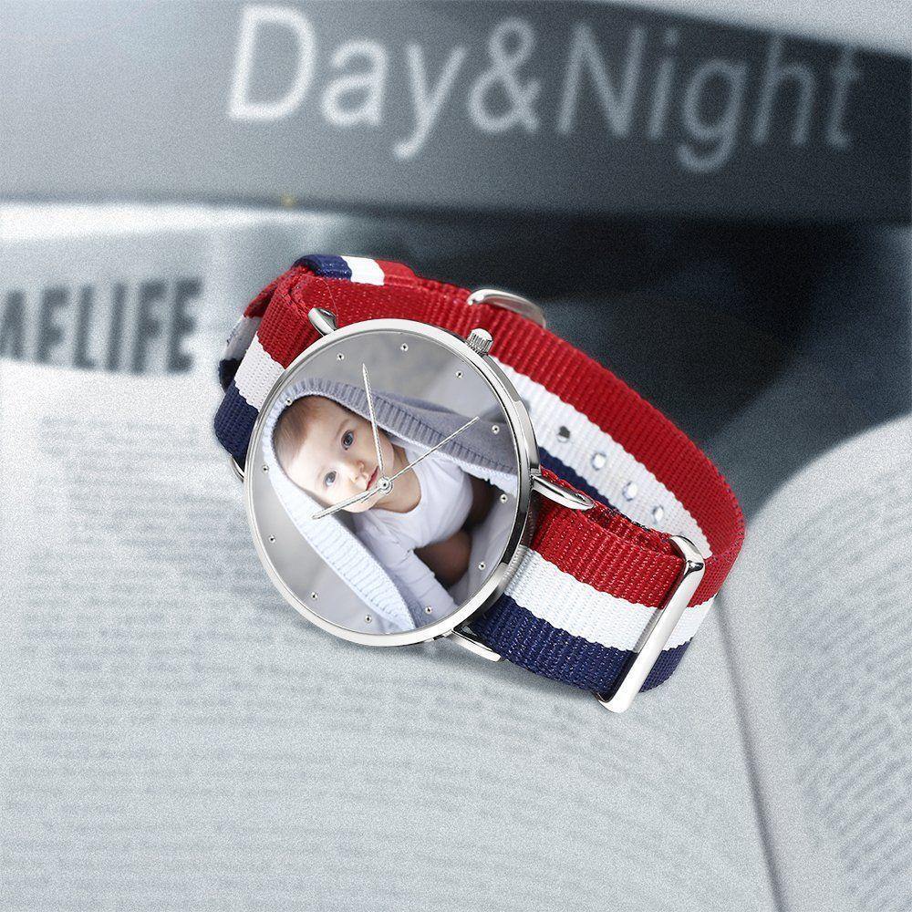 Women's Engraved Photo Watch Color Nylon Strap 36mm - soufeelus