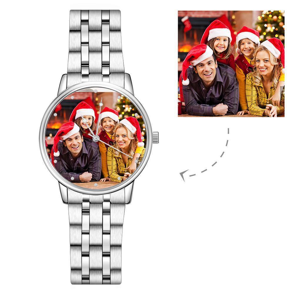 Unisex Engraved Alloy Bracelet Photo Watch 40mm Memorial Gifts - soufeelus