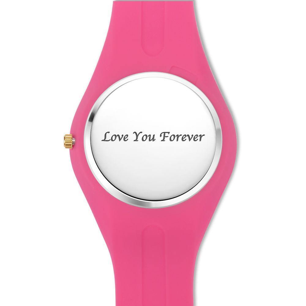 Unisex Silicone Engraved Watch Unisex Engraved Watch 41mm Pink Strap - Golden - soufeelus